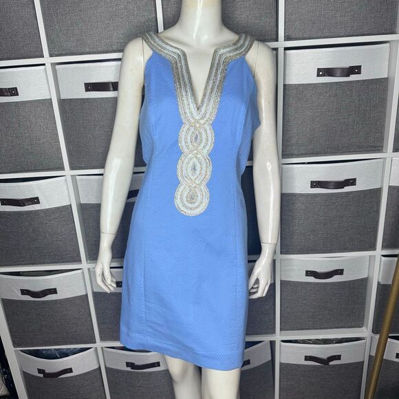 Lilly Pulitzer Valli Shift Dress in Blue Peri Size 10 - Picture 2 of 15